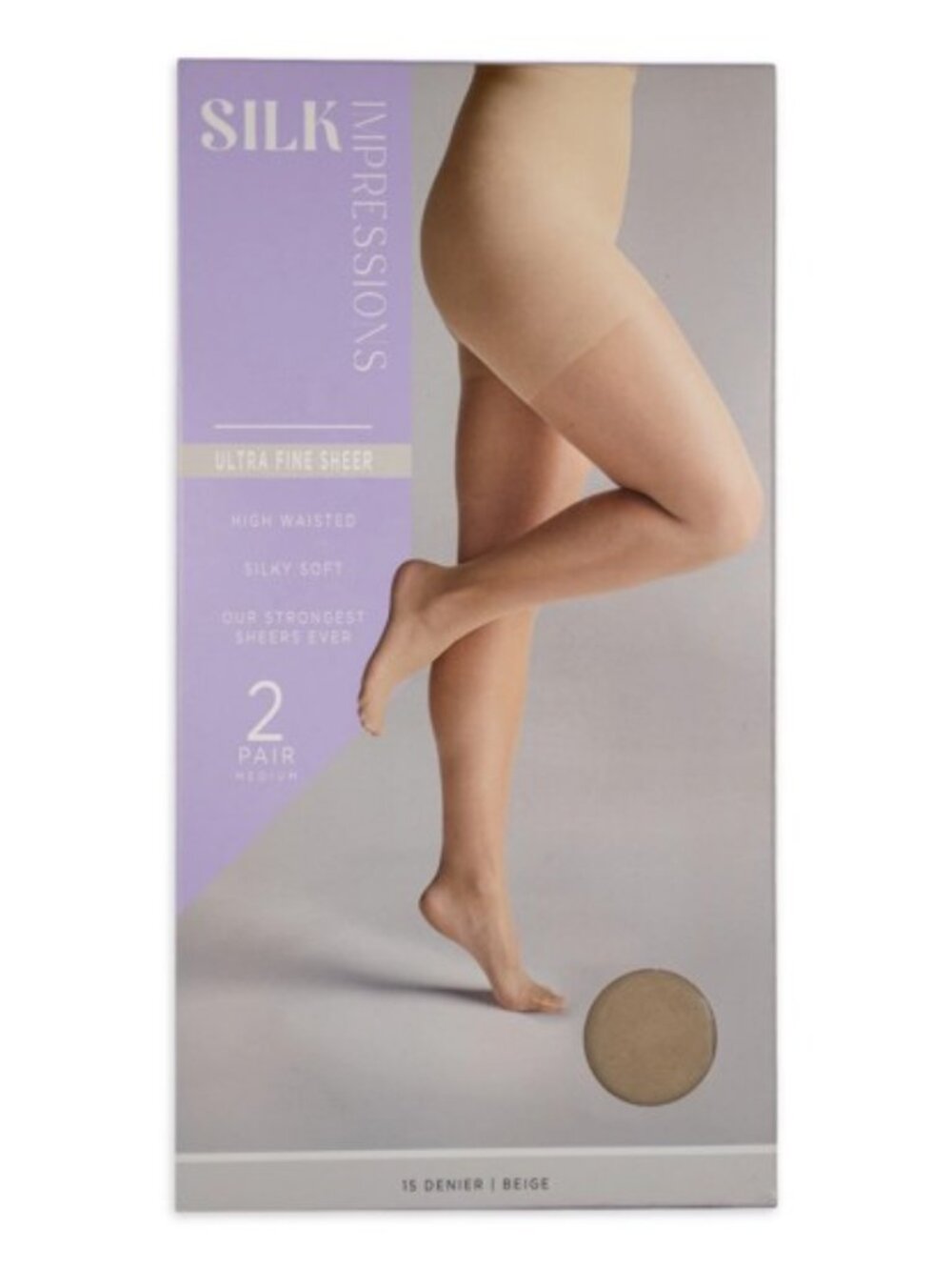 Silk Impressions Fine Sheer Pantyhose, 15 Denier Ultra Sheer 2-Pack-Size XXL